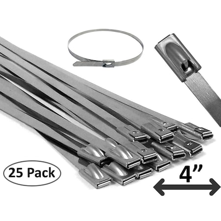 Electriduct Cable Tie, 4 in L, Stainless Steel, 1 PK CT-ED-SS-4-25